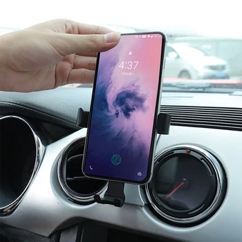 Styl włókna węglowego regulowany samochodowy wentylacyjny gniazdo GPS Smart Cell Phone Mount Cradle Holder uchwyt do Ford Mustang-2019