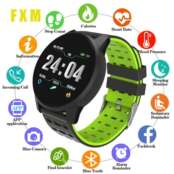 Najlepsze sportowe inteligentny zegarek Kobiety Mężczyźni ciśnienie krwi wodoodporny aktywność fitness-tracker monitor rytmu serca Smartwatch dla Androida i ios