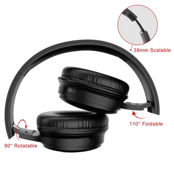 H1 Pro bezprzewodowe słuchawki Bluetooth, słuchawki bezprzewodowe, zestawy słuchawkowe HD stereo redukcja szumów z obsługą mikrofonu karty TF
