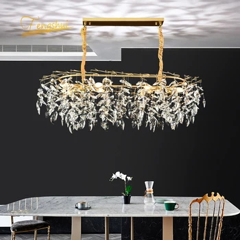 Nordic Loft żyrandol oświetlenie Kryształ luksusowy lampa wisząca nowoczesny, oszczędny wystrój domu żyrandol do salonu kryształ światło