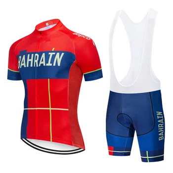 New 2021 TEAM BAHRAIN Cycling team jersey 20D bike pants suit mens summer quick dry pro BICYCLING shirts Maillot Culotte wear