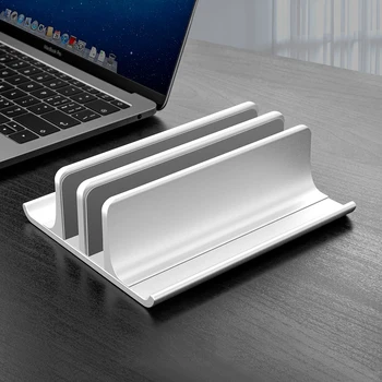Regulowana metalowa pionowa podstawka do laptopa niedawno opracowany przez 2 - Слотная aluminiowa lampa podwójna podpórka do 17,3 cala - srebrny
