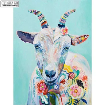 Robótki Diament haft kwiat owce sprzedaż 5D Diament malarstwo, mozaika, malarstwo, ręcznie rhinestone wystrój domu
