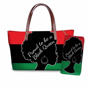 NOISYDESIGNS torba dla kobiet Czarna Królowa Afrykańskie drukowanie 2 szt./kpl. torby damskie duże torebki kobiety podróży torba plażowa