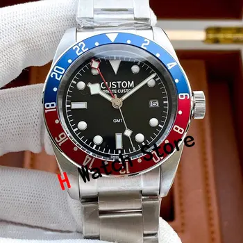 GMT męskie zegarki automatyczne mechaniczne 42 mm szkło szafirowe 5 bar świecące wodoodporny zegarek 316L stal nierdzewna mechanizm Mewa