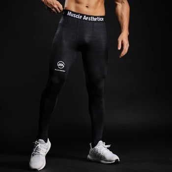 Męskie uciskowe rajstopy legginsy jogging sport męski siłownia fitness spodnie Quick dry spodnie trening jogi MMA treningowe spodnie