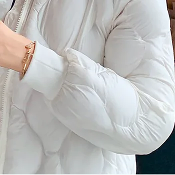 Nowa damska kurtka zimowe kurtki dla kobiet 2020 stójka powyżej kolana moda rombu kieszeni damska kurtka