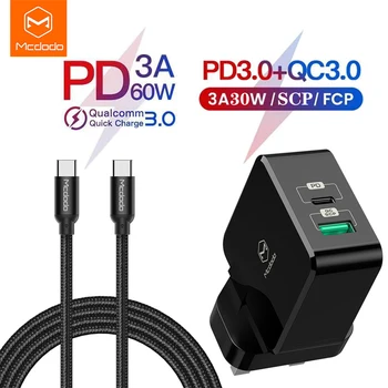 Mcdodo Charger 30W usb+PD QC3.0 Quick Charge + Type C to Type-C dla Huawei Samaung