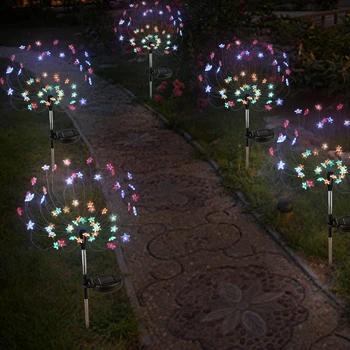 2pcs 90 LED Solar Powered Firework Lights IP44 Wodoodporny Outdoor Lamp for Landscape Path Lawn Garden Decoration