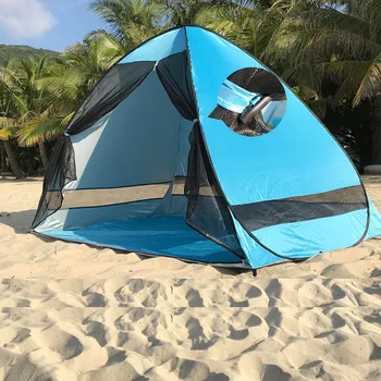 Антимоскитная plaża cień namiot za pomocą gazy z ochroną UV automatycznie kemping otwarty przenośny namiot plażowy z netto kurtyną