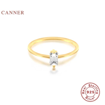CANNER Tifang Cyrkon pierścień 925 srebro próby Anillos złote pierścienie dla kobiet luksusowe, wykwintne biżuteria obrączki Bague Bijoux