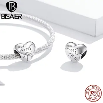 Bisaer nowa dostawa 925 srebro miłość, Serce, cebula, Winorośl Korony akrylowe Fit zawieszenia bransoletka i bransoletka srebrna biżuteria ECC1673