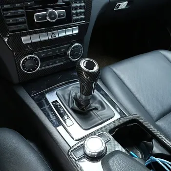 Samochód Gear Head Shift uchwyt Shell pokrywa ozdoby ABS włókna węglowego /czerwony dla Mercedes Benz A C E G klasa hamulec ręczny uchwyt etui