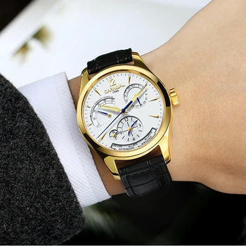 Reloj Hombre CARNIVAL Brand Fashion Watch mężczyźni wodoodporny szafirowe szkiełko fosforyzujące wojskowe mechaniczne zegarki automatyczne Zegarki