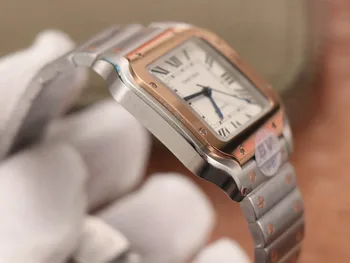 Replika zegarek męski nowy Sandus (odzież damska, średnia) obudowa: 316 materiał dial różowe złoto 18 karat automatyczna mechaniczna luksus