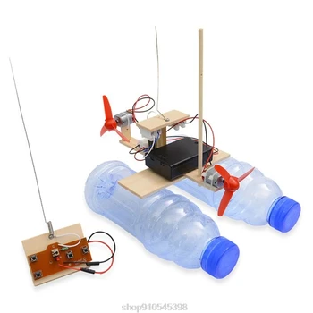 Drewniana rc łódź zabawki dla dzieci złożenie pilot zdalnego sterowania łodzi zabawki edukacyjne zabawki eksperyment naukowy model S25 20 dropshipping