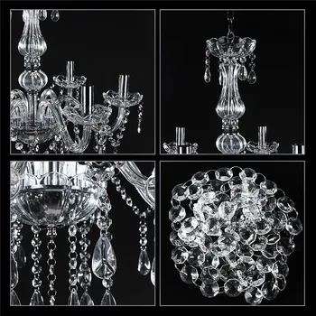 E12 nowoczesny kryształowy żyrandol 600 W salon żyrandole decristal Decora Tiffany wisiorki i żyrandole oświetlenie kryty oprawa