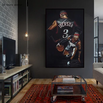 Allen Iverson Poster Print High-definition Canvas Painting Home Room Decoration Basketball Legend Hanging Painting Mural