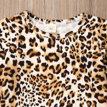 2019 jesienna odzież dla dzieci Dzieci Dzieci dziewczyny zimowa odzież leopard print bluzki długie spodnie 2 szt. stroje