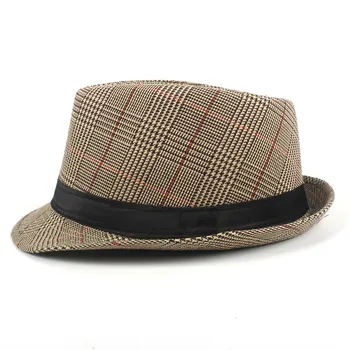 Moda kobiety mężczyźni bawełna chusta фетровая kapelusz фетровая kapelusz dla taty dżentelmen jesień Homburg Jazz kapelusz rozmiar 58cm