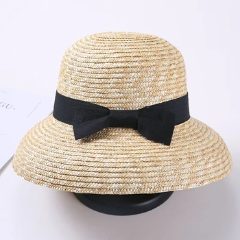 Lato rodzic-dziecko słomkowy kapelusz z kokardą rocznika szerokie pola słomkowy kapelusz kobiety wakacje plaża czapka dla dzieci duży szeroki plac kapelusz Słońca