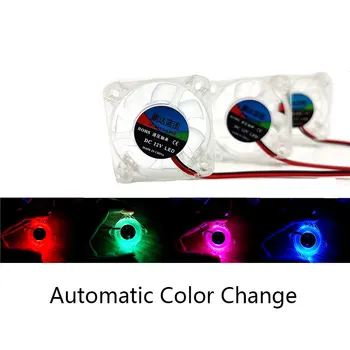 2pcs 4010 40x40x10mm DC 5v 12v 24v wentylator automatyczna zmiana kolorów przezroczysty LED Iight promieniujące hydrauliczny łożysko 2pin