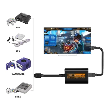 HDMI konwerter dla Nintendo 64/SNES/NGC/SFC Gamecube 720P retro konsola do gier HDMI AV adapter wysokiej rozdzielczości HD kabel