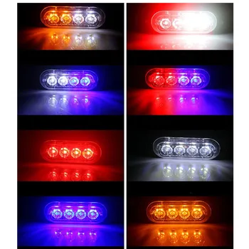 10szt 4 LED awaryjne ostrzeżenie światła stroboskopowe bary DC 12V Bursztynowy LED samochód ciężarowy van Latarnia morska stroboskop miga ostrzeżenie światła led