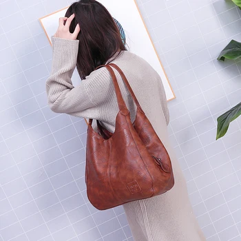 Rocznika faux skórzane luksusowe torebki torby damskie markowe torebki wysokiej jakości panie top-uchwyt Tote torebki dla kobiet 2019 Sac