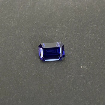 10x8mm 3.5 cts GRC Certificate Lab Created Grown Emerald Cut Royal Blue Sapphire Gemstone Men Ring