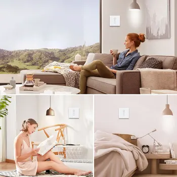 Wifi Smart Wall Touch Light Dimmer Switch EU/UK/US Standard APP Remote Control With Bulb działa z Amazon Alexa i Google Home