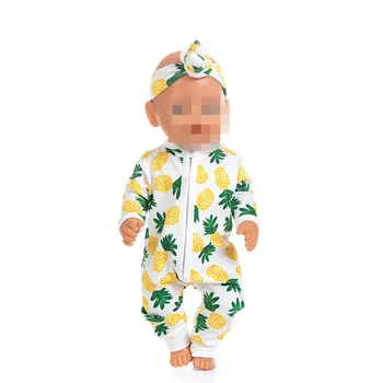 Fit 43 cm (18 cali) urodził się nowy baby doll odzież lalka blizniaki truskawki ananas szczęśliwa, odzież i akcesoria dla dziecka prezent na Urodziny