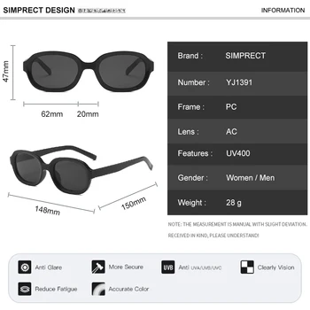 SIMPRECT małe kwadratowe okulary dla kobiet 2021 retro vintage moda owalne okulary dla mężczyzn marki luksusowe markowe odcienie dla kobiet