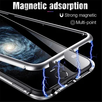 Dla ViVO V17 metalowe magnetyczne etui Антидетонационное hartowane szyba tylna pokrywa dla ViVO V17 Pro V 17 360 Magnet Phone Case Bumper Coque