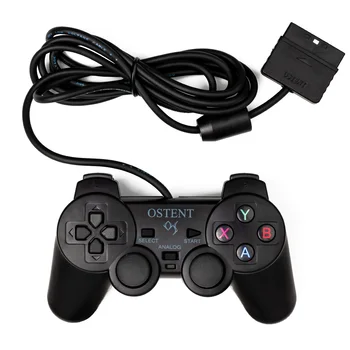 Krzykliwe przewodowy podwójny kontroler analogowy gamepad joystick joystick Sony Playstation PS1 PS2, PS One, PSX konsola podwójna jazda wibracje