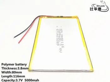 2szt 3.7 V 5000mAH 3880116 (polimerowy akumulator litowo-jonowy akumulator) litowo-jonowa bateria do tabletu 7 cali 8 cali zabawka,power bank,GPS,mp3,mp4