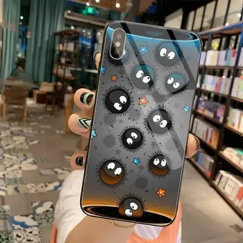 Studio Ghibli Spirited Away nocy sadzy Totoro Phone Case Shell hartowanego szkła dla iPhone 11 Pro XR XS MAX 8 X 7 6S 6 Plus SE 2020 case