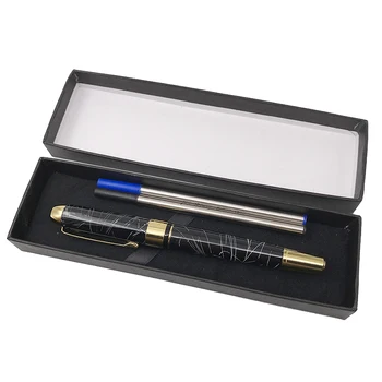 Wysokiej jakości Jinhao Rollerball Pen zestaw podarunkowy gładkie pisanie biznes niebieski wsad biuro znak uchwyty pudełko przybory szkolne