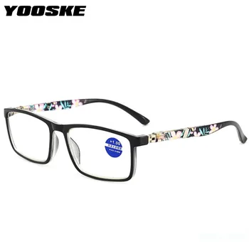 YOOSKE anty-światło niebieskie okulary do czytania kobiety mężczyźni przezroczyste soczewki niebieski blokujący starczowzroczność okulary unisex dioptrii +1.0 1.5 2.0 2.5 3.0