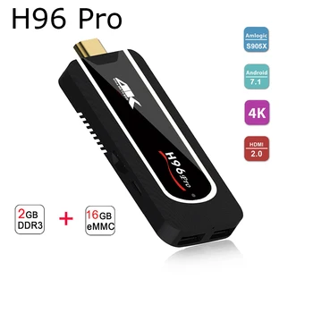 H96 Pro Android TV Stick OS 7.1 Amlogic S905X Quad Core BT4.1 2.4 G 5G Wifi TV Dongle 2G 16G RAM 8G ROM 1080P 4K HD Mini Pc