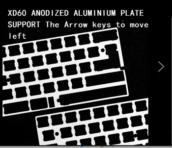60% anodowane aluminium klawiatura mechaniczna Strongback plate Plate support xd60 xd64 gh60 klawisze strzałek przesuwają się w lewo