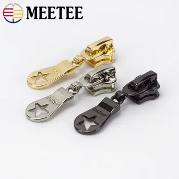 10szt Meetee 5# Metal Zipper Head Auto Lock, aby metalowych lub nylon zamków Suwak Zip Repari Kit DIY torby do szycia akcesoria do ubrań