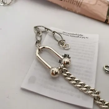 S925 srebro bransoletka dla kobiet koreańskiej podkowa w kształcie litery U, prosta bransoletka biżuteria hurtowych