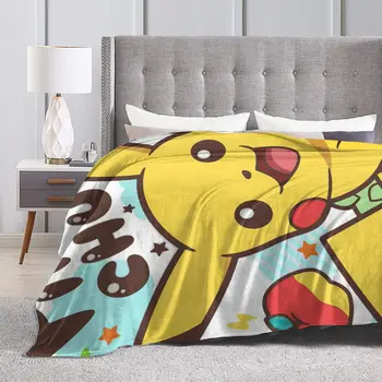 Ultra-delikatny mikro-Флисовое koc Bikachu cartoon cartoon koc, ciepły wystrój, łóżko i sofa, mężczyźni i kobiety