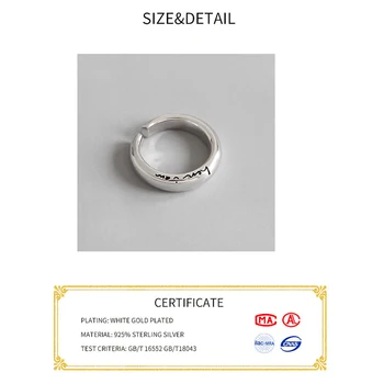 Do Old 925 Solid Silver INS Simple letter S Open Ring Fashion 925 Rings Pokaźna Finger Jewelry Gift For Women Girls
