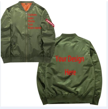 Wykonany na zamówienie logo Zdjęcie Tekst nazwa zespołu Swój własny projekt wydrukowany Dostosowywający wojskowy motocykl kurtka bomber wykonana na zamówienie pilot kurtka