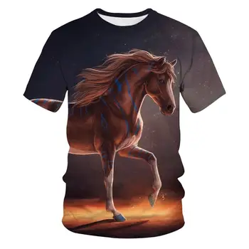 Fashion 3D Horse Print T Shirt for Boy 2020 Comfort Teens Summer Funny Animal Print Top t-shirt z krótkim rękawem Boy Girl Wear Tops