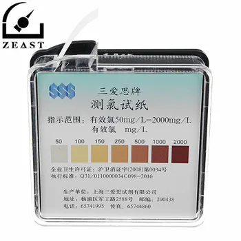 Szereg rolki papieru testu chloru 50-2000 ppm w/ Color Chart test wytrzymałości środka dezynfekującego 4m 15 sekund szybki test