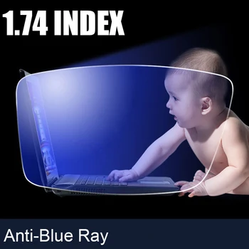 1.74 indeks Anti-Blue Ray przepisane im optyczne, okulary, okulary soczewki Rx-zdolne soczewki Wolna kompilacja z obręczem dla punktów
