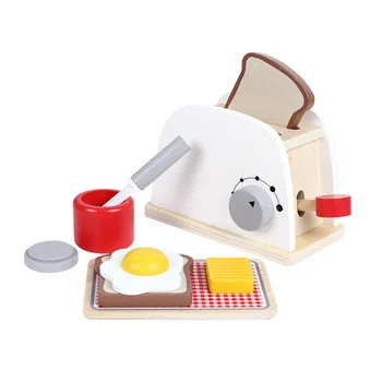 Drewniana kuchnia udawać grać zabawka symulacja drewniany ekspres do kawy, toster, maszyna jedzenie mikser dla dzieci early learning zabawki edukacyjne